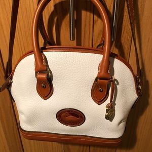 Vintage Dooney & Bourke Satchel~Pebbled White Lthr